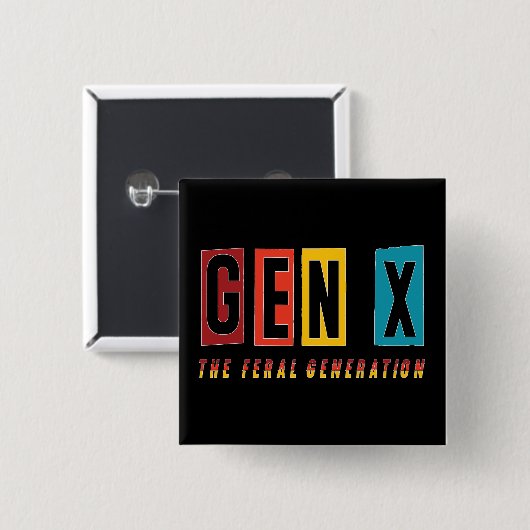 Gen X Algemene Generatie Vierkante Button 5,1 Cm (Voorkant /achterkant)
