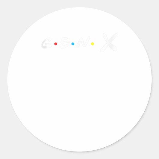 Gen X-design voor vrienden en overs van 60s 70s 80 Ronde Sticker (Voorkant)