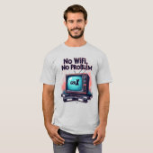 Gen X "Geen WiFi, geen probleem" Retro T-shirt (Voorkant volledig)