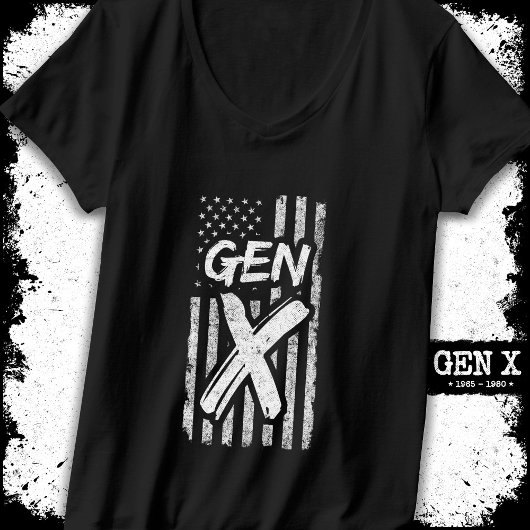 Gen X Gen Xer Generation X Amerikaanse vlag Gen X T-shirt