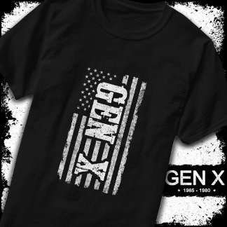 Gen X Gen Xer Generation X Amerikaanse vlag Gen X T-shirt