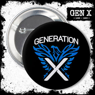 Gen X Gen Xer Phoenix Bird Generation X Ronde Button 5,7 Cm