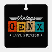 Gen X Generation Gen Xer Geboren 1971 Gen X Verjaa Metalen Ornament (Voorkant)