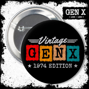 Gen X Generation Gen Xer Geboren 1974 Gen X Verjaa Ronde Button 5,7 Cm