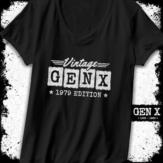 Gen X Generation Gen Xer Geboren 1979 Gen X Verjaa T-shirt