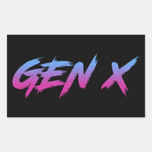 Gen X Generation X Retro  Rechthoekige Sticker (Voorkant)