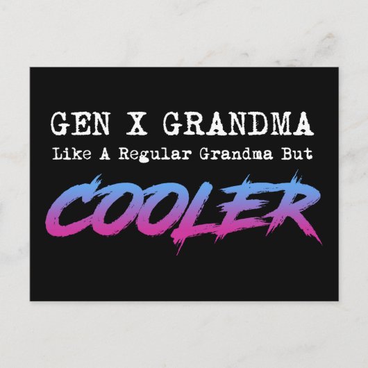 Gen X Grandma als een gewone grootmoeder, maar koe Briefkaart (Voorkant)