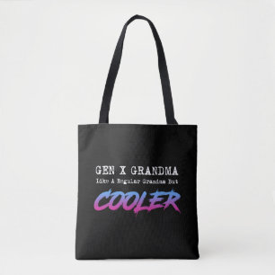 Gen X Grandma als een gewone grootmoeder, maar koe Tote Bag