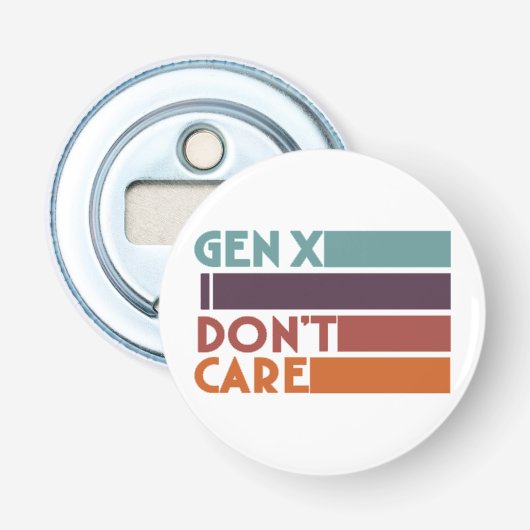 Gen X, het kan me niet schelen Button Flesopener (Voorkant)