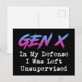 Gen X - In mijn verdediging werd ik zonder toezich Briefkaart (Voorkant / Achterkant)