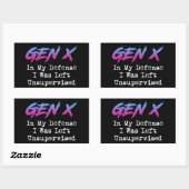 Gen X - In mijn verdediging werd ik zonder toezich Rechthoekige Sticker (Vel)