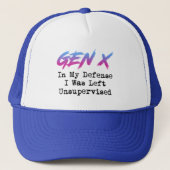 Gen X - In mijn verdediging werd ik zonder toezich Trucker Pet (Voorkant)