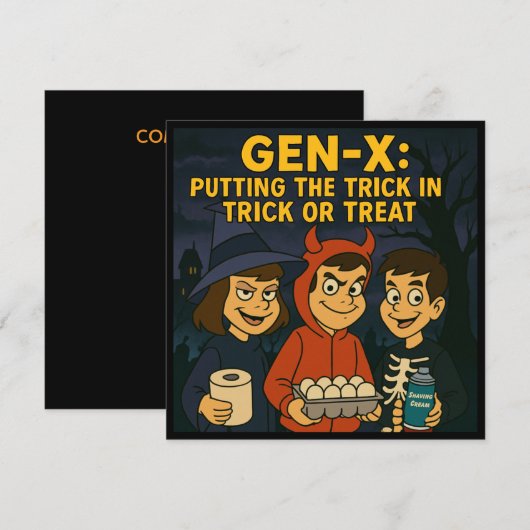 Gen-X Kinder: Meesters van Mischief Kaart (Voorkant / Achterkant)