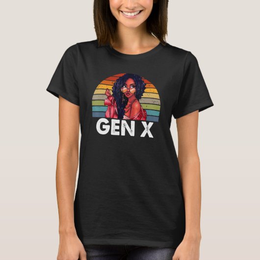 Gen X Melanin African American Black Generation X T-shirt (Voorkant)
