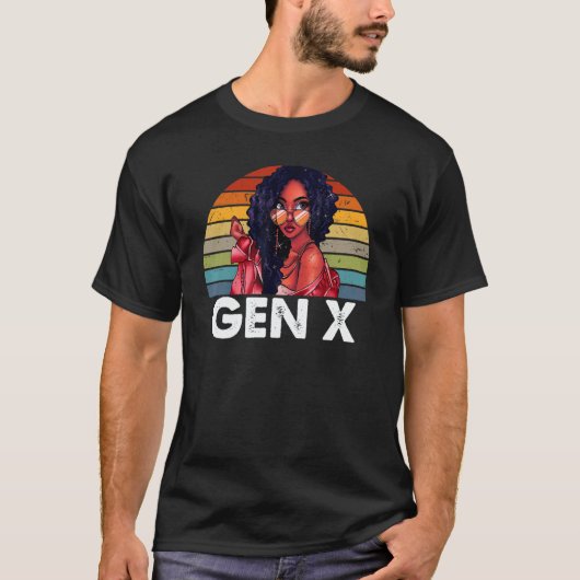 Gen X Melanin African American Black Generation X T-shirt (Voorkant)