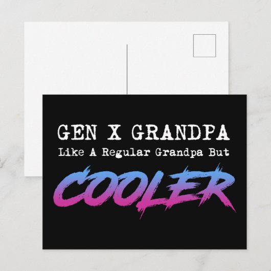 Gen X opa als een gewone opa, maar koeler Briefkaart (Voorkant / Achterkant)