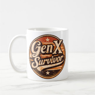 Gen X Overlever Vintage Retro Badge Koffiemok