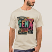 Gen X Retro Cassettebandje Design Bold 80s T-shirt (Voorkant)