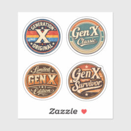 Gen X Retro Sticker Set – Vintage Generation X