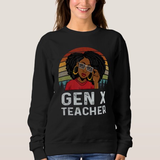 Gen X Teacher Educator Melanin African Black Histo Trui (Voorkant)