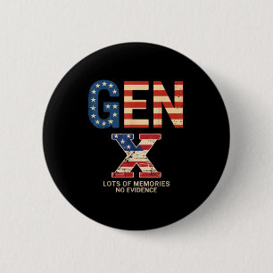 Gen X Veel Herinneringen Geen Bewijs Grappig Retro Ronde Button 5,7 Cm