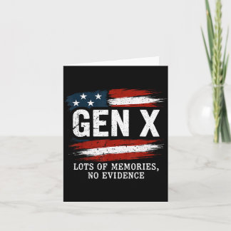 Gen X Veel Herinneringen Geen Bewijs VS Vlag Humor Kaart