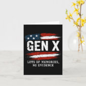 Gen X Veel Herinneringen Geen Bewijs VS Vlag Humor Kaart (Gele Bloem)