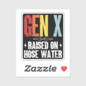 Gen X verhoogd op slangwater, Generation X Retro Sticker (Vel)