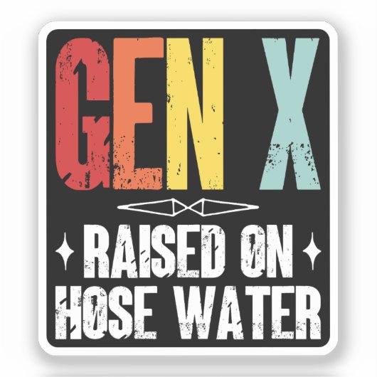 Gen X verhoogd op slangwater, Generation X Retro Sticker (Voorkant)