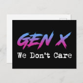 Gen X - We Don't Care Briefkaart (Voorkant / Achterkant)
