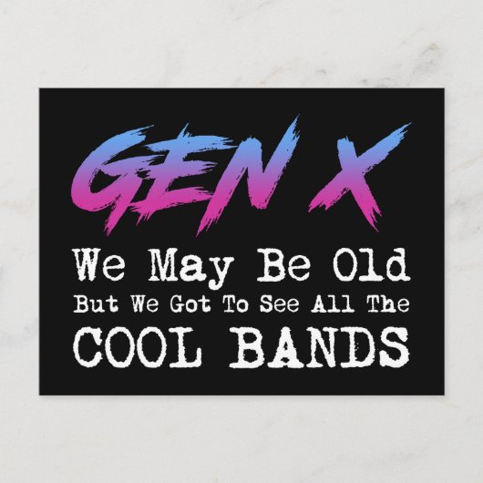 Gen X - We moeten alle coole bands zien Briefkaart (Voorkant)