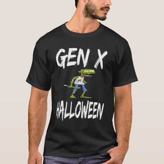 Gen X Zombie Halloween Kostuum Generatie X T-shirt (Voorkant)