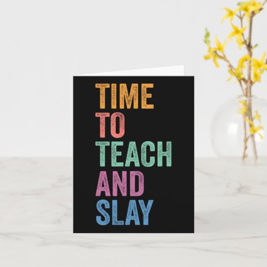 Gen Z Alpha terug naar school leraar tijd om een Kaart (Gele Bloem)