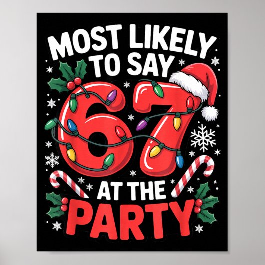 Gen Z Christmas Meme For Most Likely To Say 6 7 Poster (Voorkant)