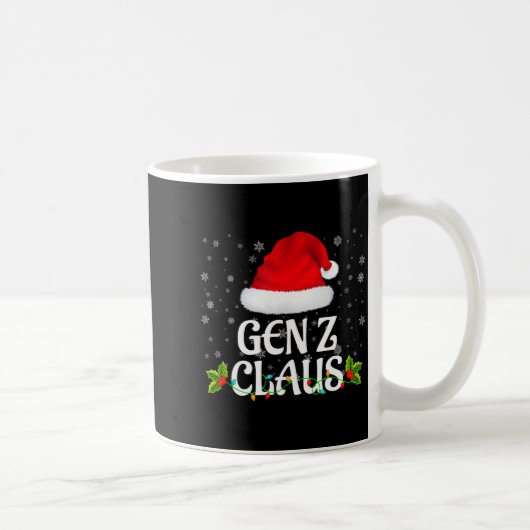Gen Z Claus Christmas Lights Santa Pajama Family M Koffiemok (Rechts)