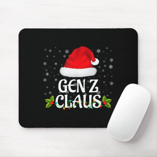 Gen Z Claus Christmas Lights Santa Pajama Family M Muismat (Met muis)