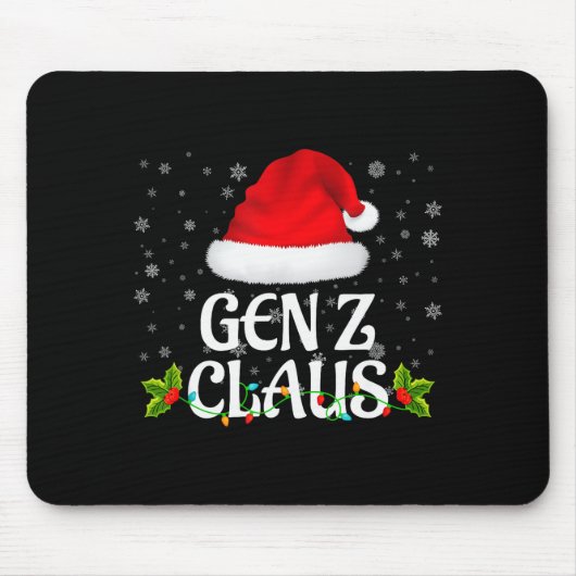 Gen Z Claus Christmas Lights Santa Pajama Family M Muismat (Voorkant)