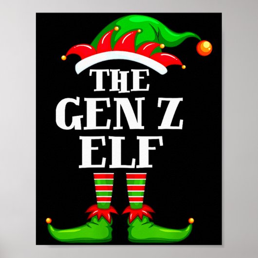 Gen Z Elf Matching Family Group Christmas Party Py Poster (Voorkant)
