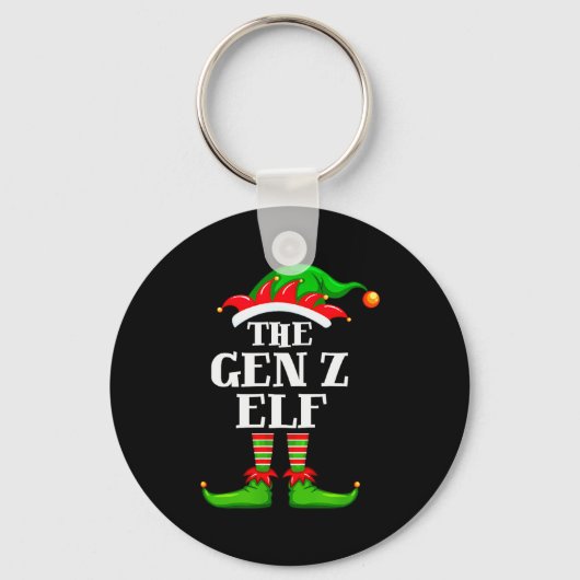 Gen Z Elf Matching Family Group Christmas Party Py Sleutelhanger (Voorkant)
