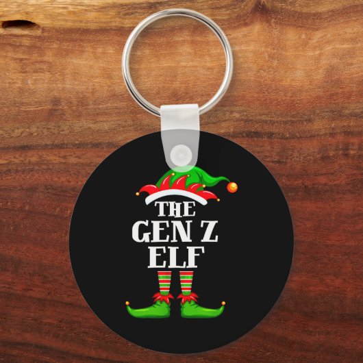 Gen Z Elf Matching Family Group Christmas Party Py Sleutelhanger (Voorkant)