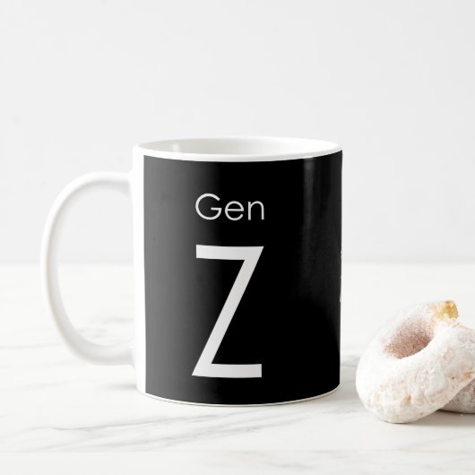 Gen Z mok cup, zwart van Foton Art (Met donut)