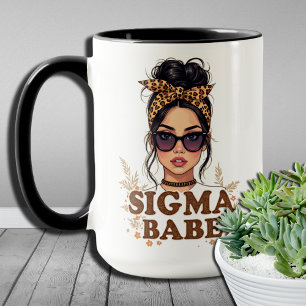 Gen Z Vibe Sigma Babe GenZ Luipaard Rommelige Knot Mok