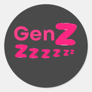 Gen Zzzzz – Slaperige Gen Z Humor Ronde Sticker