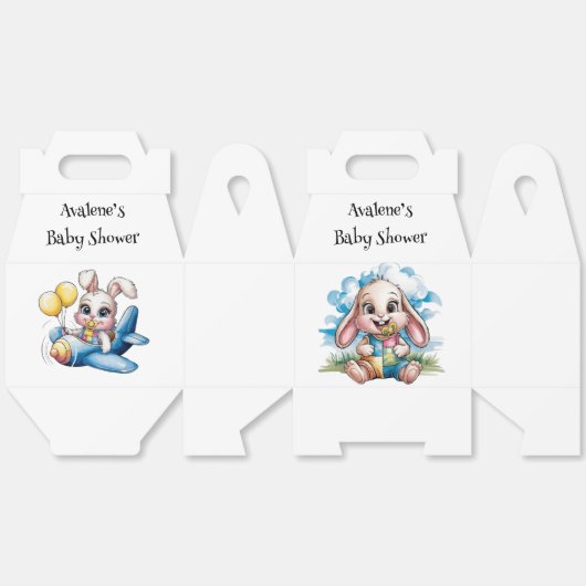 Genaaid Patchwork Schattige Bunny & Pacifier Baby  Bedankdoosjes (Ongevouwen)