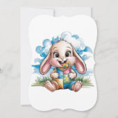 Genaaid Patchwork Schattige Bunny & Pacifier Baby  Kaart (Achterkant)