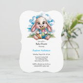 Genaaid Patchwork Schattige Bunny & Pacifier Baby  Kaart (Staand voorkant)