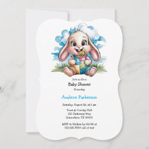 Genaaid Patchwork Schattige Bunny & Pacifier Baby Kaart