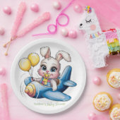 Genaaid Patchwork Schattige Bunny & Pacifier Baby  Papieren Bordje (Feest)