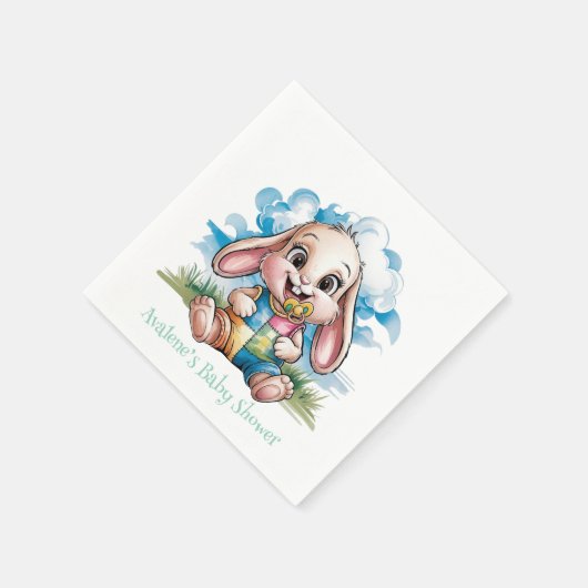 Genaaid Patchwork Schattige Bunny & Pacifier Baby  Servet (Hoek)