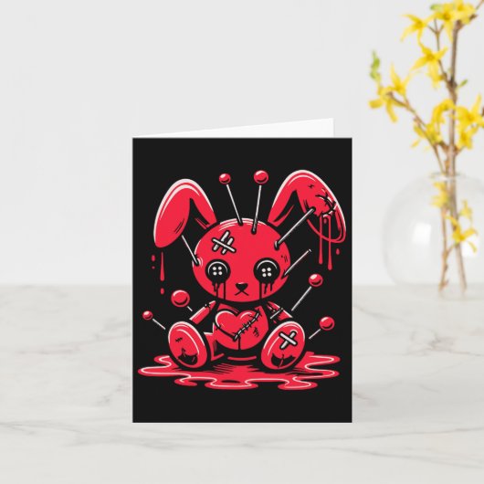 Genaaide Bunny Rabbit Pastel Gothic Anime Kawaii G Kaart (Gele Bloem)